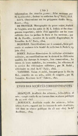 Envoi des sociétés correspondates