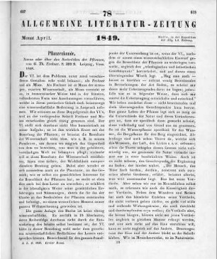 Fechner, G. T.: Nanna oder über das Seelenleben der Pflanzen. Leipzig: Voss 1848