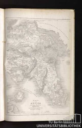 Pl. X. Karte von Attica und einem Theil von Baeotien, nach den Bemerkungen neuerer Reisenden berichtigt.