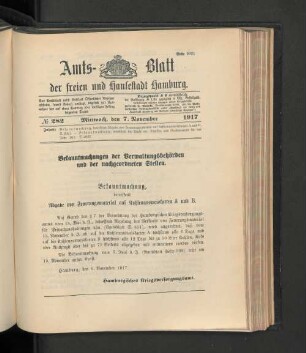 No. 282, 7. November 1917