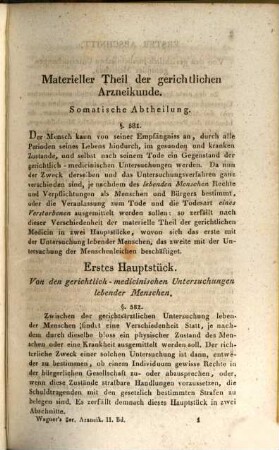 Anleitung zur gerichtlichen Arzneikunde : für Gerichtsaerzte und Rechtsgelehrte des Militair- und Civilstandes, und zum Leitfaden bei academischen Vorlesungen, 2. Materieller Theil