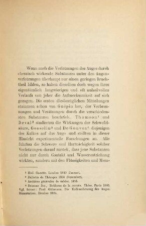 Einige seltene Verletzungen des Auges durch chemisch wirkende Substanzen ...
