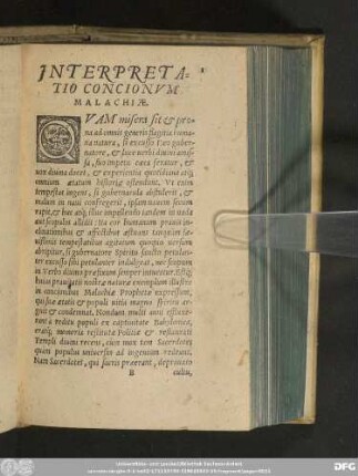 Interpretatio Concionum Malachiae.