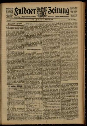Zweite Ausgabe vom Freitag, den 14. Dezember 1906.
