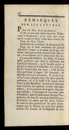 Remarques Sur Les Lettres