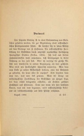 Welchen Segen bringt die Beschäftigung mit der modernen Theologie unserm praktischen Berufsleben?