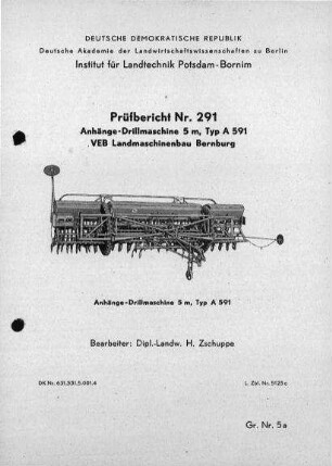 Anhänge-Drillmaschine 5 m, Typ A 591
