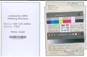 Entnazifizierung Ewald Weber , geb. 00.00.0000 ()