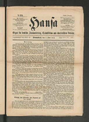 No. 123. Sonnabend, den 7. Mai 1853.