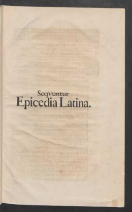 Sequuntur Epicedia Latina.