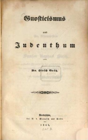 Gnosticismus und Judenthum