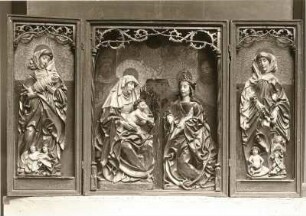 Flügelaltar : Flügelaltar. Holz, geschnitzt, gefaßt, bemalt ; 1,35 x 1,10 m (Schrein) (1514; P. Breuer). Cranzahl, Dorfkirche