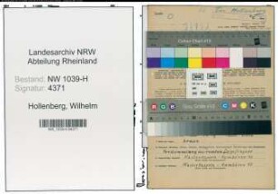 Entnazifizierung Wilhelm Hollenberg , geb. 02.03.1899 (Maurer)