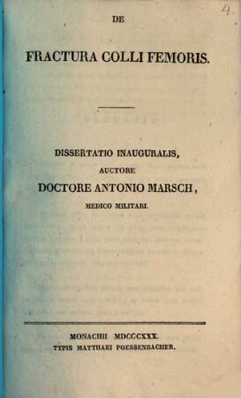 De fractura colli femoris : Diss. inaug.