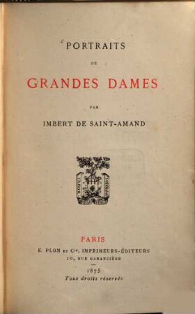Portraits de grandes dames