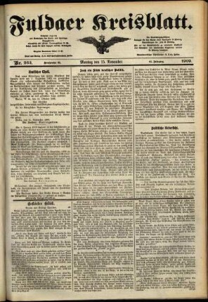 Ausgabe vom Montag, den 15. November 1909.