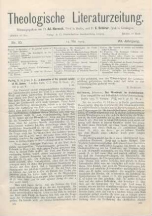 281-282 [Rezension] Parry, R. St. John, A discussion of the general epistle of St. James