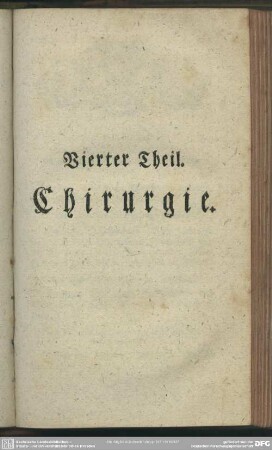 Vierter Theil. Chirurgie