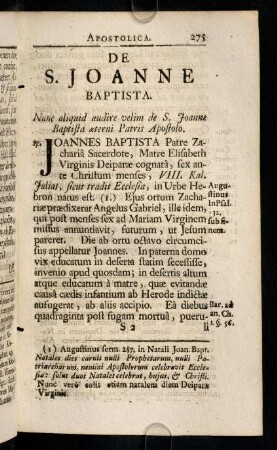 275-295, De S. Joanne Baptista.