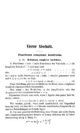 Vierter Abschnitt. Functionen complexer Ausdrücke.