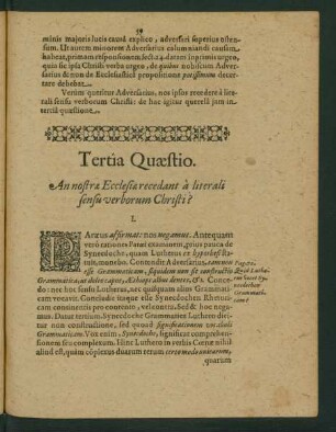Tertia Quaestio.