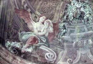 Scheinarchitektur mit Tugenden, Engel und Medaillons mit biblischen Szenen