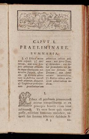 Caput I. Praeliminare.