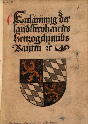 Erklärünng der landsfreyhait des Herczogthumbs Baiiren : dat. Landshut 1508