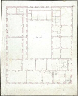 Mühe, Anton; München; Leuchtenberg-Palais - Grundriss 1. OG