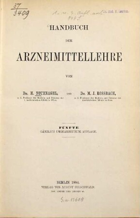Handbuch der Arzneimittellehre