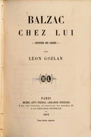 Balzac chez lui : Souvenirs des Jardies