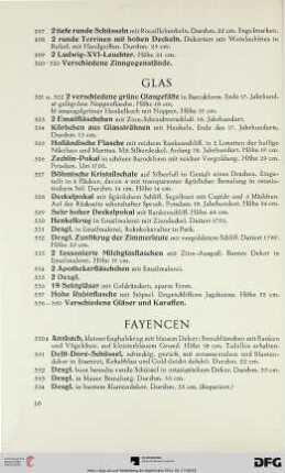 Fayencen (Nr. 350-419)