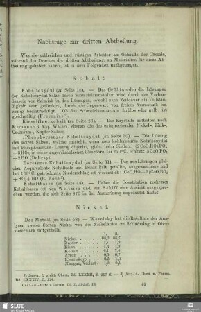 Nachträge zur dritten Abtheilung