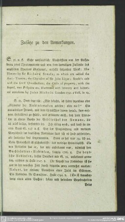 Zusätze und Anmerkungen
