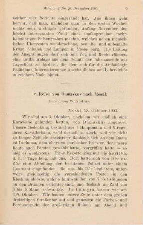 2. Reise von Damaskus nach Mosul