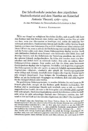 132-136 Der Schriftverkehr zwischen dem päpstlichen Staatssekretariat und dem Nuntius am Kaiserhof Antonio Visconti, 1767 - 1774