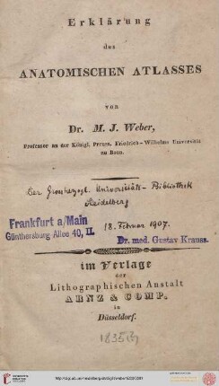 Erklärung des Anatomischen Atlasses