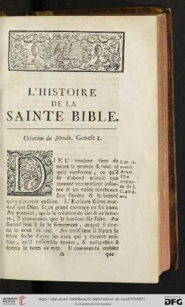 L'histoire de la sainte bible