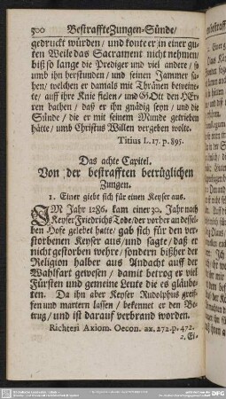 Das achte Capitel. Von der bestrafften betrüglichen Zungen