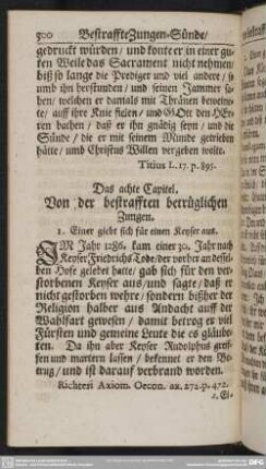 Das achte Capitel. Von der bestrafften betrüglichen Zungen