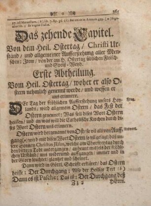Das zehende Capitel. Von dem Heil. Ostertag, Christi Urstand, und allgemeiner Aufferstehung aller Menschen ...
