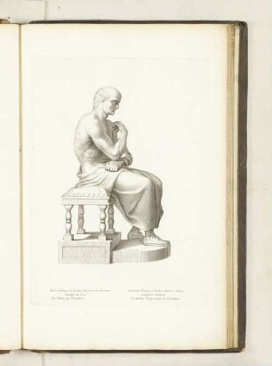Statue antique de marbre d'un fenateur Romain Sortant du bain. au Palais des Thuilleries.