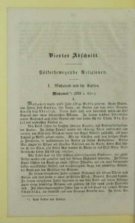 Vierter Abschnitt. Völkerbewegende Religionen