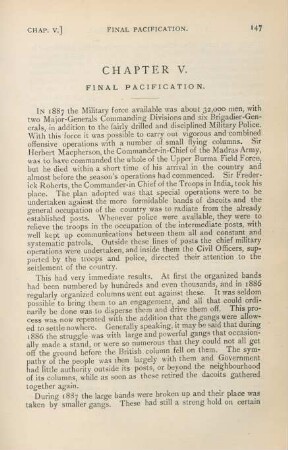 Chapter V. Final pacification