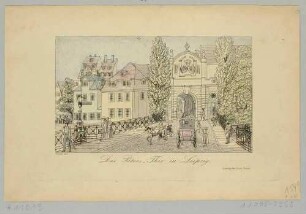 Das Peterstor in Leipzig von der Brücke über den Stadtgraben im Süden