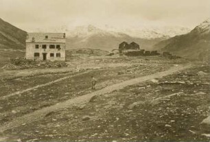 Italien. Ortlergruppe. Schutzhütte am Cavia-Pass (2652 m) (im 1. Weltkrieg zerstört)