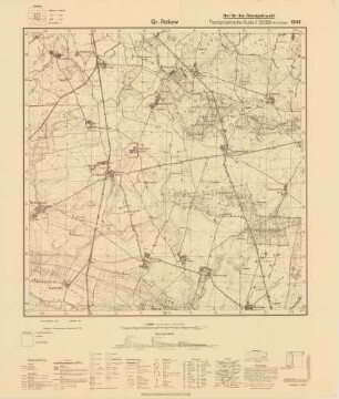 1944 Gr. Rakow, Topographische Karte 1:25000 (4cm - Karte)