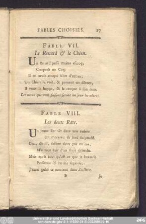 Fable VIII. Le deux Rats.