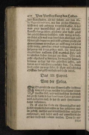 Das XII. Capitel. Von der Colica.