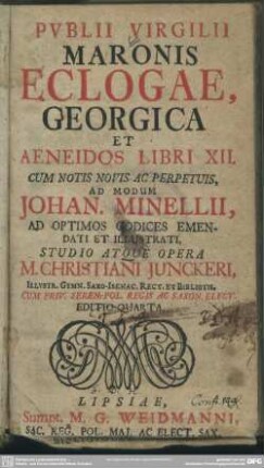 Publii Virgilii Maronis Eclogae, Georgica Et Aeneidos Libri XII.